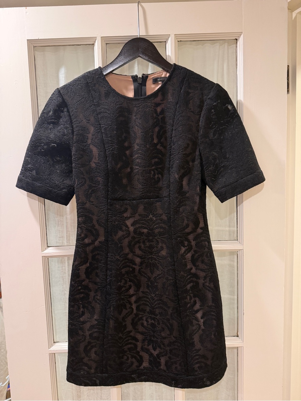 BCBGMaxAzria Black Floral Jacquard Mini Dress